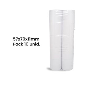 Rolo de Papel Normal 57x70x11 - Pack de 10 unidades