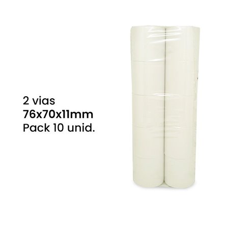 Rolos de Papel Duplo Autocopiativo 76x70x11/2 vias (Branco/Amarelo)