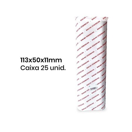 Rolo de Papel Térmico 113x50x11mm - Caixa de 25 unidades