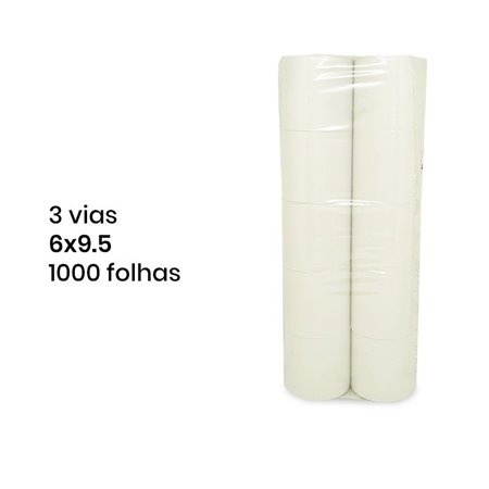 Papel de Computador 6x9,5 - 3 Vias Autocopiativo - 1000 Folhas