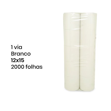 Papel de Computador 12x15/60g - 1 Via Branco - 2000 Folhas