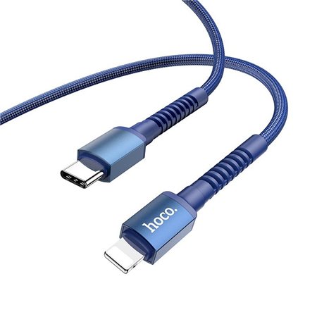 Cabo de Dados e Carregamento Tipo-C para Lightning (PD), Hoco X71 Especial - Azul