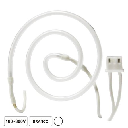 Lâmpada Tubular 180-800V Néon Espiral Branco