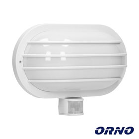 Aplique Oval C/ Sensor Movimentos Pir E27 Ip44 Branco Orno