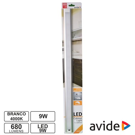 Armadura Led C/ Sensor 9W 0.60Mm 4000K 680Lm Avide