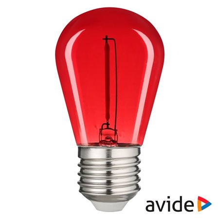 Lâmpada E27 1W 230V Led Filamento Vermelho 50Lm Avide