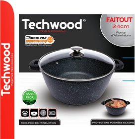 Panela Ø24Cm Inox C/ Tampa Vidro Ménage Techwood