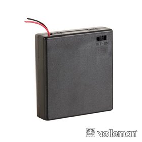 Suporte P/ 4 Pilhas Aa C/ Fios E Interruptor