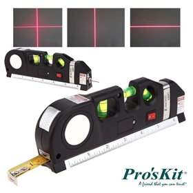 Fita Métrica 2.5M C/ Nível Bolha E Laser Nivelador Proskit