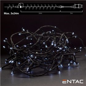 Grinalda 240 Leds 6400K 24M C/ Alimentador Entac