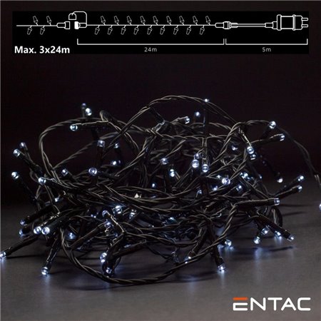 Grinalda 240 Leds 6400K 24M C/ Alimentador Entac