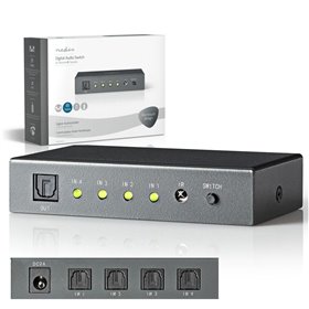 Comutador De Áudio 4 Vias Nedis