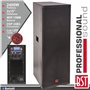Coluna Amplificada Pro 2X15" 2400W 4 Modos Bt 15Mm Mdf Bst