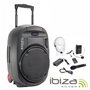 Coluna Amplificada 15" 800W Usb/Bt/Sd/Bat Uhf Preta Ibiza