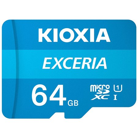Cartão de memória micro secure digital sd kioxia 64gb exceria uhs - i c10 r100 com adaptador