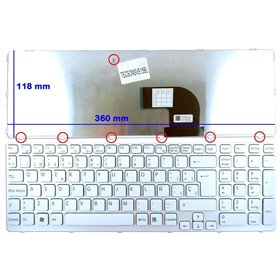 Teclado Branco para Portátil Sony Vaio SVE15 SVE17 Series