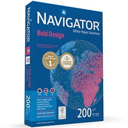 Papel 200gr Fotocopia A4 Navigator Bold Design 1x 150 Folhas