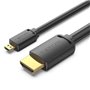 Cabo Micro HDMI 2.0 4K Vention AGIBF/ HDMI Macho - Micro HDMI Macho/ 1m/ Preto