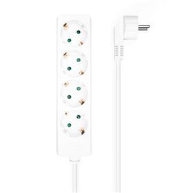 Faixa de energia múltipla de 4 saídas Aisens sem interruptor com cabo 3×1,5mm2 - 1,4m - cor branca