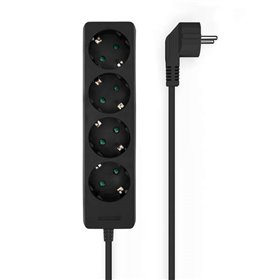 Faixa de Energia Múltipla Aisens com 4 Tomadas sem Interruptor com Cabo 3×1,5mm2 - 1,4m - Cor Preta
