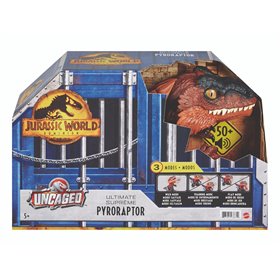 Figura mattel jurássico mundo uncaged dinossauro em chamas