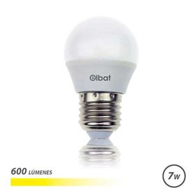 Lâmpada LED Elbat - Potência: 7W - Lúmens: 600 - Tipo de Luz: 3000K Luz Quente - Tampa: E27 - Ângulo: 220º - Dimensões: 45X78mm 