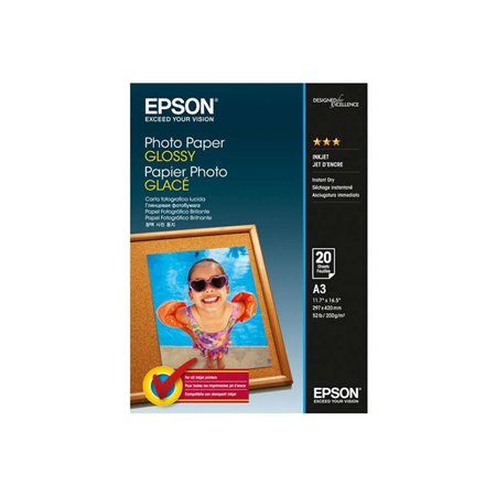 Papel Fotográfico Brilhante Epson A3 20 Folhas - 297x420mm - 200gr