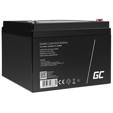 Bateria Chumbo Gel AGM 12V 28A GREEN CELL