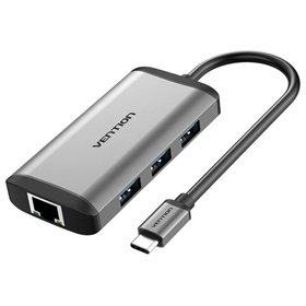 Docking USB-C Vention CNCHB/ 1xHDMI/ 3xUSB/ 1xUSB-C PD/ 1xRJ45/ Cinza