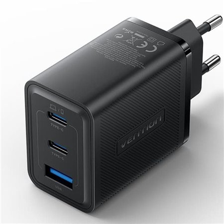 Carregador de Parede GaN Vention FERB0-EU/ 2xUSB-C/ 1xUSB/ 65W