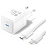 Carregador de Parede GaN Vention TZ-FEPW0-EU-02/ 1xUSB-C + Cabo Lightning/ 20W