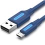 Cabo USB 2.0 Vention COLLH/ USB Macho - MicroUSB Macho/ Até 60W/ 480Mbps/ 2m/ Azul