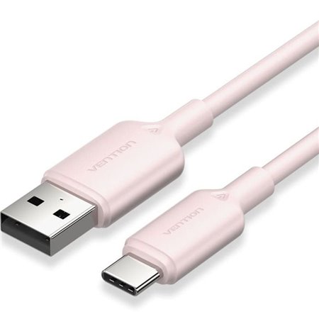 Cabo USB 2.0 USB-C Vention CTQPH/ USB-C Macho - USB Macho/ Até 60W/ 480Mbps/ 2m/ Rosa