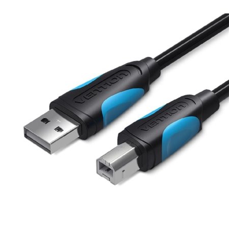 Cabo USB 2.0 Impressora Vention VAS-A16-B500/ USB Tipo-B Macho - USB Macho/ 480Mbps/ 5m/ Preto