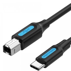 Cabo USB 2.0 Impressora Vention CQUBG/ USB Tipo-B Macho - USB-C Macho/ 480Mbps/ 1.5m/ Preto