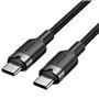 Cabo USB 2.0 USB-C 3A Vention TRDBF/ USB-C Macho - USB-C Macho/ Até 60W/ 480Mbps/ 1m/ Preto
