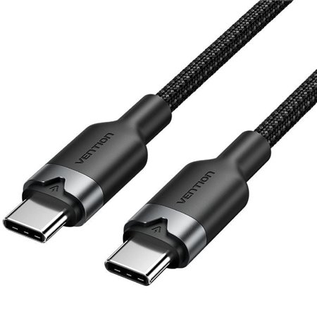 Cabo USB 2.0 USB-C 3A Vention TRDBF/ USB-C Macho - USB-C Macho/ Até 60W/ 480Mbps/ 1m/ Preto