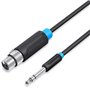 Cabo Stereo Vention BBEBI/ Jack 6.5 Macho - XLR Fêmea/ 3m/ Preto