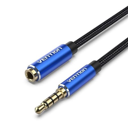 Cabo Stereo Vention BHCLJ/ Jack 3.5 Macho - Jack 3.5 Fêmea/ 5m/ Azul