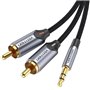 Cabo Audio Vention BCNBK/ 2x RCA Macho - Jack 3.5 Macho/ 8m/ Cinza