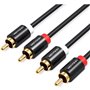 Cabo Stereo Vention VAB-R06-B200/ 2x RCA Macho - 2x RCA Macho/ 2m/ Preto