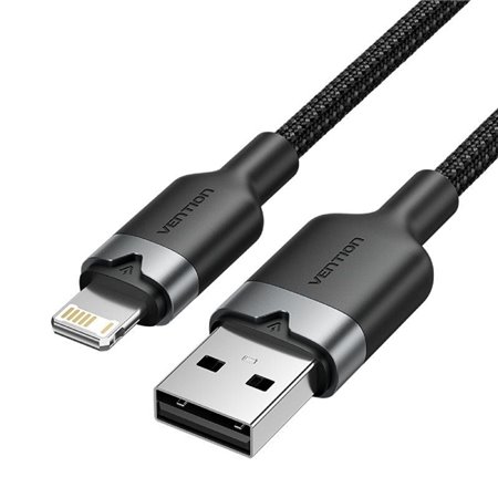 Cabo USB Lightning Vention LANBF/ USB Macho - Lightning Macho/ 480Mbps/ 1m/ Preto