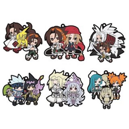 Chaveiro pingente acessório megahouse mascote de borracha shaman king conjunto de 6