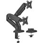 Suporte de mesa com contrapeso Aisens DT32TSR-221 para 2 monitores ou TVs/Giratório/Inclinável/até 9 kg