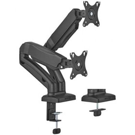Suporte de mesa com contrapeso Aisens DT32TSR-221 para 2 monitores ou TVs/Giratório/Inclinável/até 9 kg