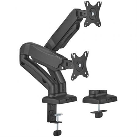 Suporte de mesa com contrapeso Aisens DT32TSR-221 para 2 monitores ou TVs/Giratório/Inclinável/até 9 kg