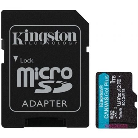 Cartão de memória Kingston CANVAS Go! Plus microSD XC de 1 TB com adaptador/Classe 10/200 MB