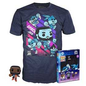 Pop & Tee Space Jam Looney Tunes Funko Lebron James + Pacote de Camiseta 10 Unidades Todos os Tamanhos