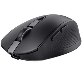 Mouse Bluetooth sem fio compacto Trust Ozaa/ Bateria recarregável/ Até 3200 DPI/ Preto