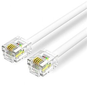 Cabo de Telefone RJ11 6P4C Vention IQBWH, 2m, Branco
